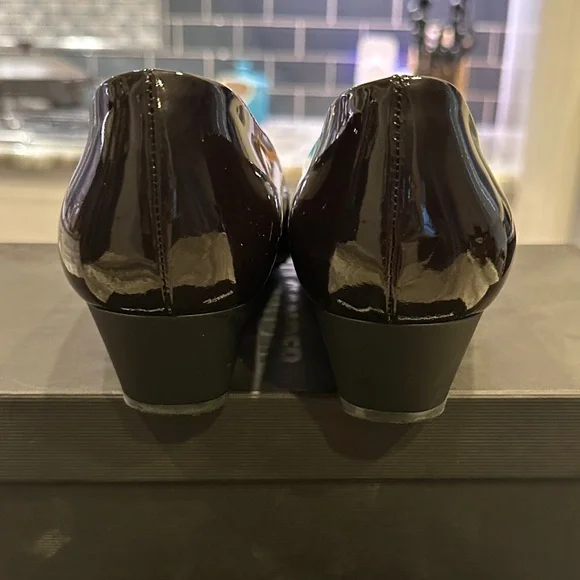 Vintage Jil Sander Burgundy Patent Leather Square-Toe Pumps – Size 8 – Italy - Picture 8 of 12